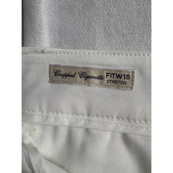 Weekend Max Mara White Cropped Cigarrete Trousers Women's Size 6 Stretch Cotton - Picture 6 of 11